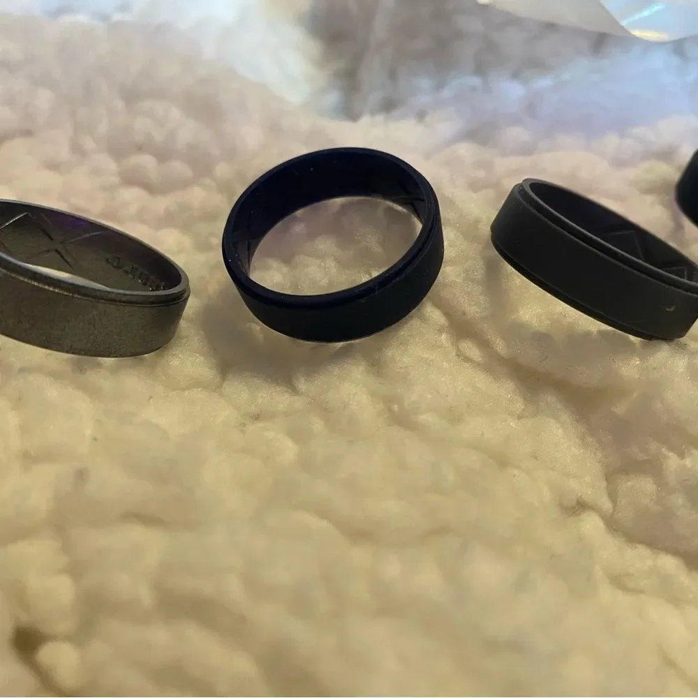 Men's Silicone Ring Set, Size 16